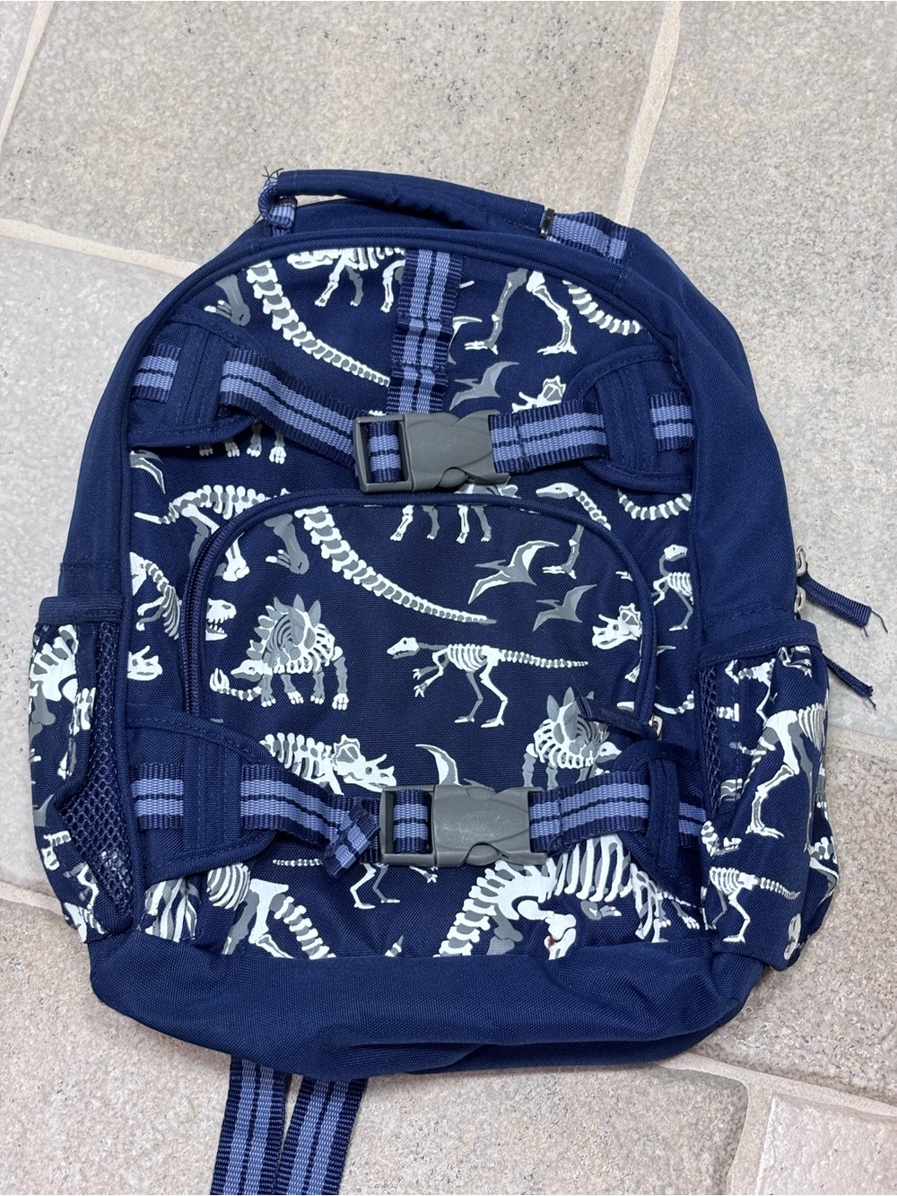 Pottery Barn Kids Mackenzie Dino Bones Backpack Blue